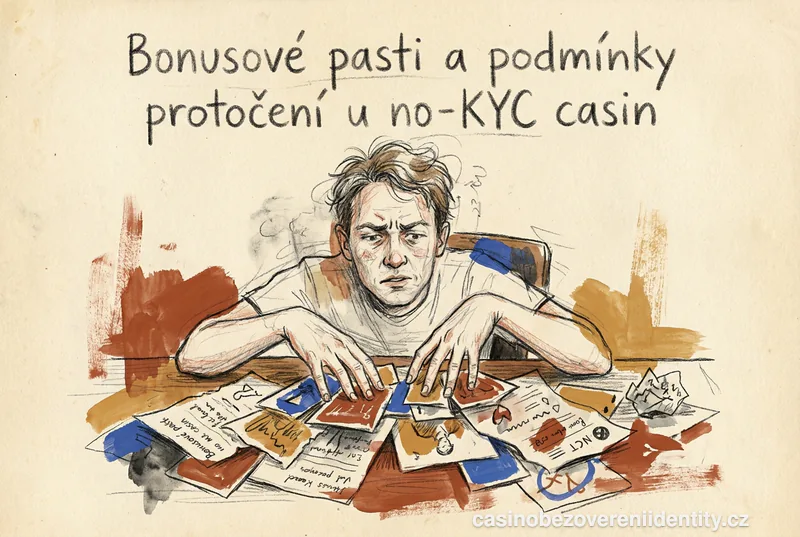 Bonusové pasti a podmínky protočení u no-KYC casin